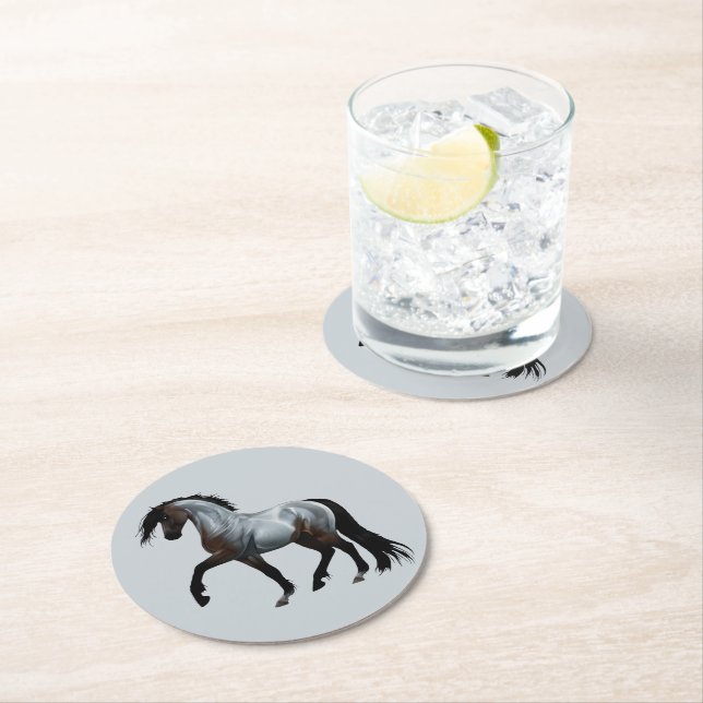 Posavasos Redondo De Papel Ramirez - spanisches Pferd, laufend -  (In situ)