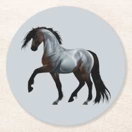 Posavasos Redondo De Papel Ramirez - spanisches Pferd, laufend - 