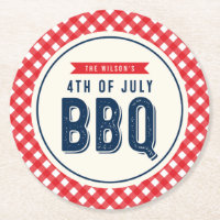 Red Gingham y Blue Cuarto de Julio BBQ