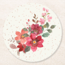 Posavasos Redondo De Papel Red Round Coaster Set