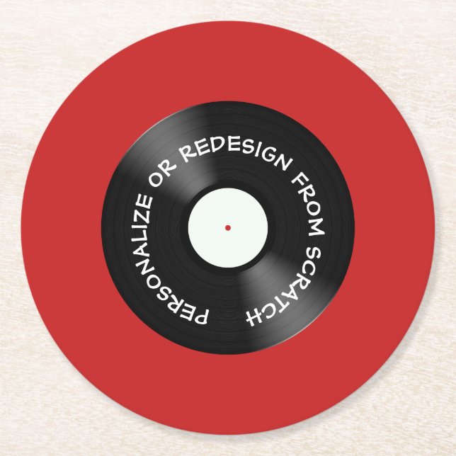 Posavasos Redondo De Papel Rediseñar desde Scratch o Personalizar - (Anverso)