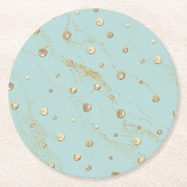 Posavasos Redondo De Papel Redondeo de oro