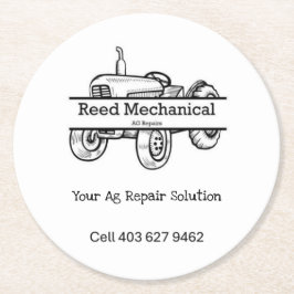 Posavasos Redondo De Papel Reed Mechanical Paper Coaster