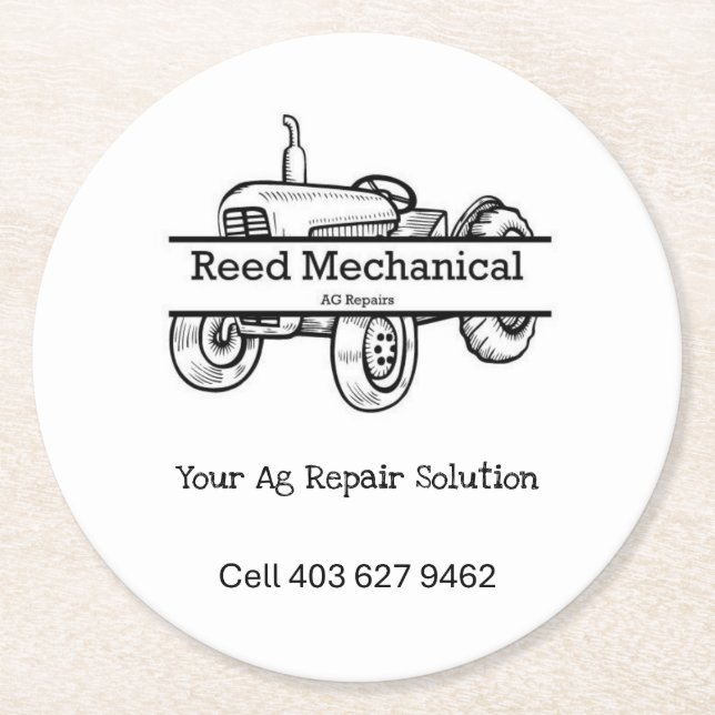 Posavasos Redondo De Papel Reed Mechanical Paper Coaster (Anverso)