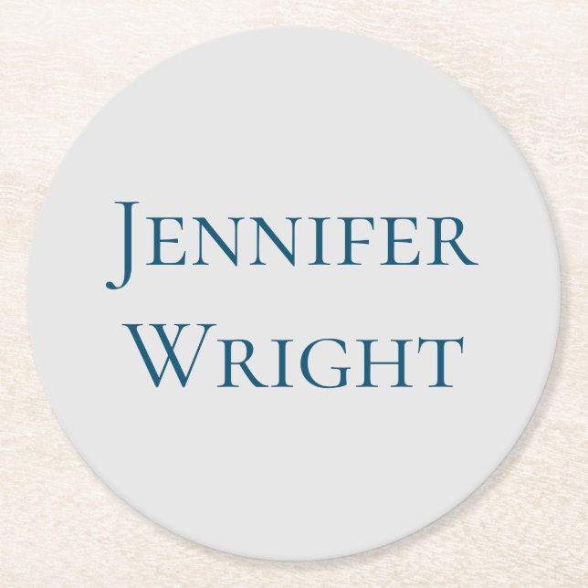 Posavasos Redondo De Papel Reemplazar por la placa clásica de su nombre (Anverso)