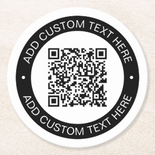 Posavasos Redondo De Papel Reemplazar por su propio código QR cargado o image