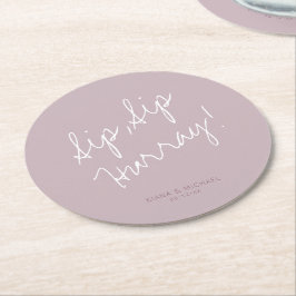 Posavasos Redondo De Papel Reflexiones Boda Hurray Mauve ID774