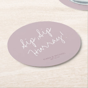 Posavasos Redondo De Papel Reflexiones Boda Hurray Mauve ID774