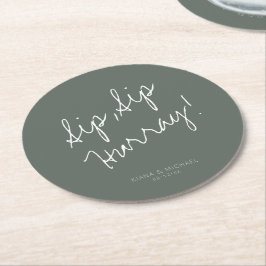 Posavasos Redondo De Papel Reflexiones Boda Hurray Sage Green ID774
