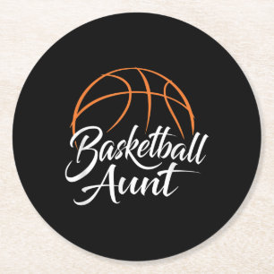 Posavasos Redondo De Papel Regalo de la tía del baloncesto con la tía