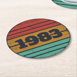 Posavasos Redondo De Papel Regalos de cumpleaños vintage personalizados