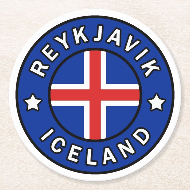 Posavasos Redondo De Papel Reikiavik Islandia (Anverso)