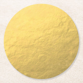 Posavasos Redondo De Papel Relieve metalizado dorado elegante impreso