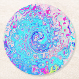Posavasos Redondo De Papel Remolino azul huevo de Robin abstracto retro genia