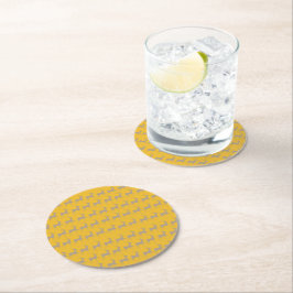 Posavasos Redondo De Papel Renne de Noël Fond Jaune Moutarde – Set de Table