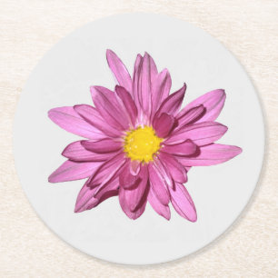 Posavasos Redondo De Papel Reparador de papel ligero morado de Gerbera
