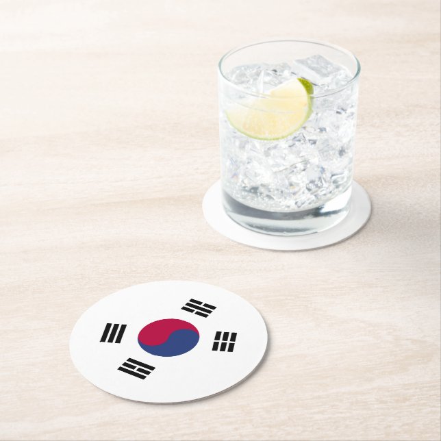 Posavasos Redondo De Papel República de Corea (In situ)
