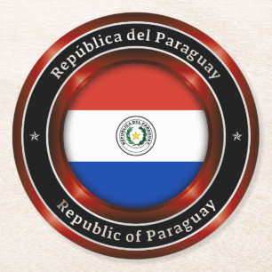 Posavasos Redondo De Papel República de Paraguay
