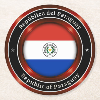 Posavasos Redondo De Papel República de Paraguay