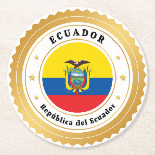Posavasos Redondo De Papel República del Ecuador