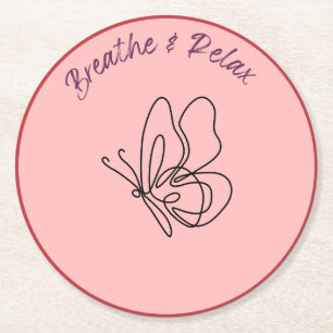 Posavasos Redondo De Papel Respira & Relájate – Soporte de Autocuidado