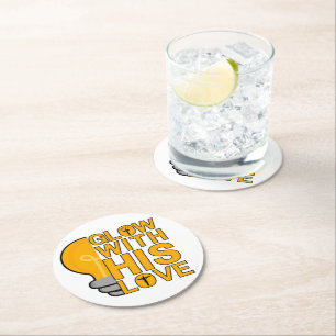 Posavasos Redondo De Papel Resplandor Con Sus Amas De Amor