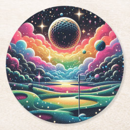 Posavasos Redondo De Papel Resumen De Golfer En Golf Ball Circular Golf