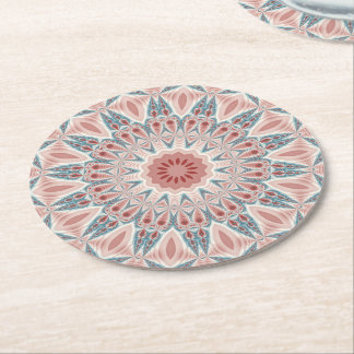 Posavasos Redondo De Papel Resumen moderno Kaleidoscope Mandala Arte Fractal
