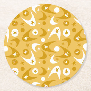 Posavasos Redondo De Papel Retro Boomerangs