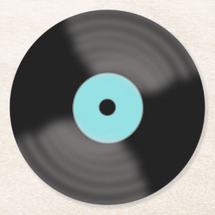 Posavasos Redondo De Papel Retro Grabación de papel Bebidas Fiestas de ruedas