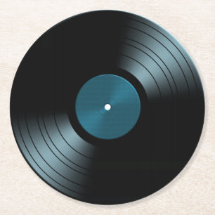 Posavasos Redondo De Papel Retro Vinyl Record Album Retro Papel Redondo