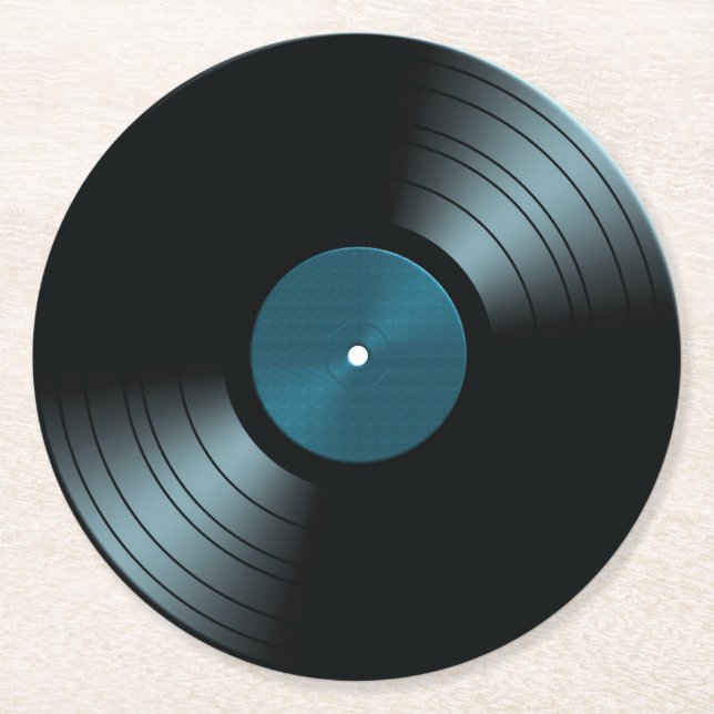 Posavasos Redondo De Papel Retro Vinyl Record Album Retro Papel Redondo (Anverso)