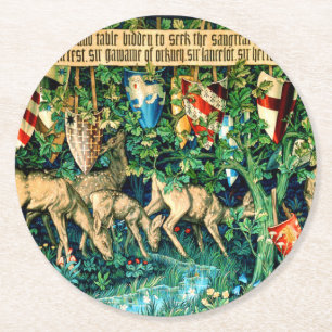 Posavasos Redondo De Papel Rey Medieval Arthur William Morris