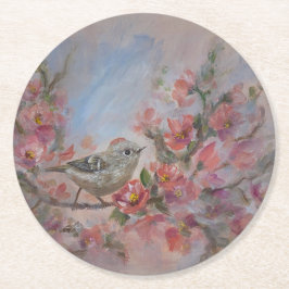 Posavasos Redondo De Papel Reyezuelo de Ruby