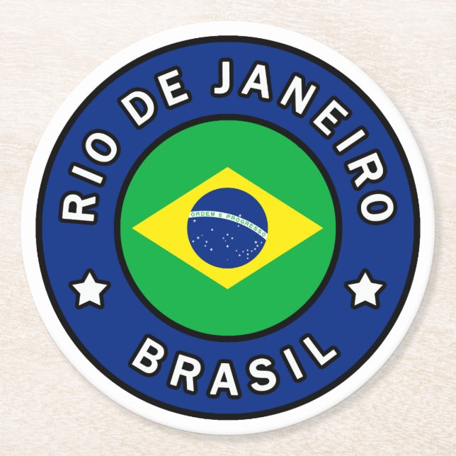 Posavasos Redondo De Papel Río de Janeiro Brasil (Anverso)