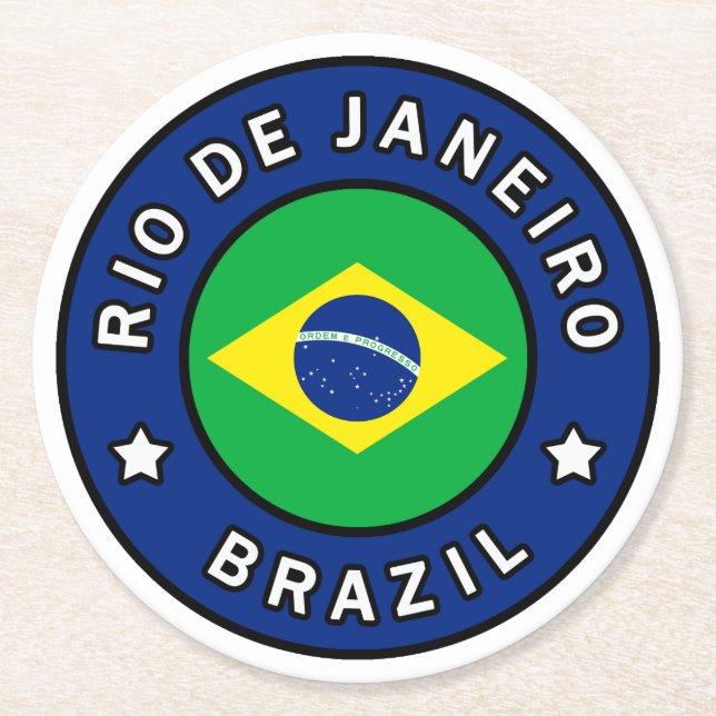 Posavasos Redondo De Papel Río de Janeiro Brasil (Anverso)