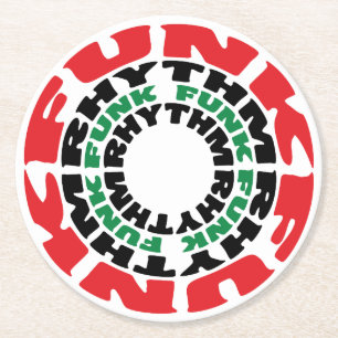 Posavasos Redondo De Papel Ritmo Funk Funk Rhythm