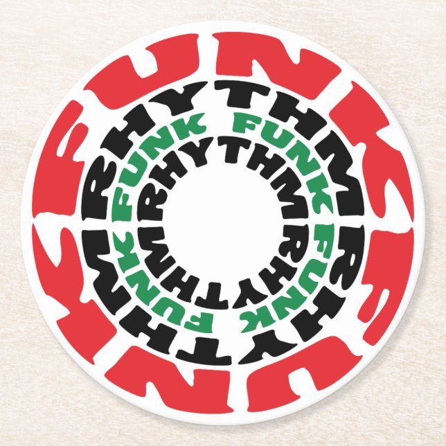 Posavasos Redondo De Papel Ritmo Funk Funk Rhythm (Anverso)