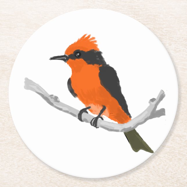 Posavasos Redondo De Papel Robin (Anverso)