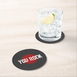 Posavasos Redondo De Papel Rock N Roll Record