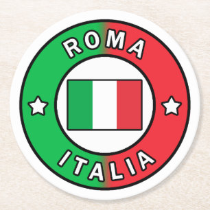 Posavasos Redondo De Papel Roma Italia