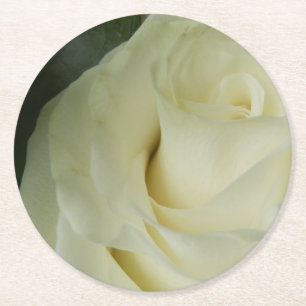 Posavasos Redondo De Papel Rosa blanca