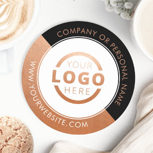 Posavasos Redondo De Papel Rosa con logotipo de promoción de negocios de pers