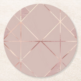 Posavasos Redondo De Papel Rosa Gold Coaster
