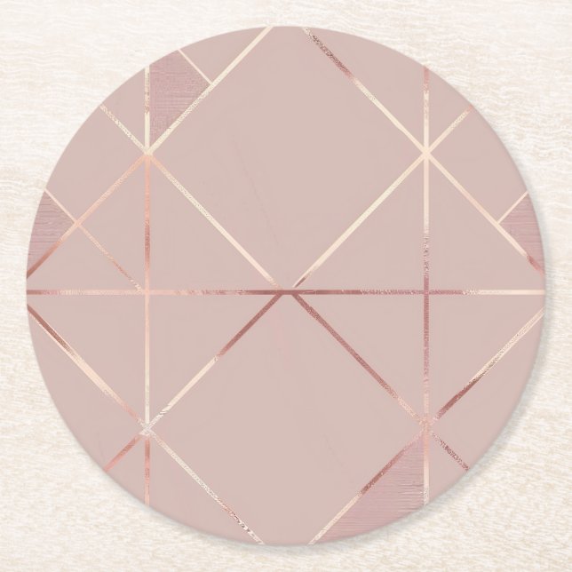 Posavasos Redondo De Papel Rosa Gold Coaster (Anverso)