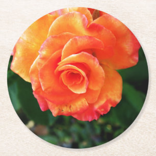 Posavasos Redondo De Papel rosa naranja