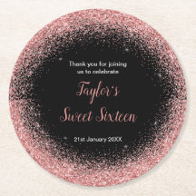 Rosa Vestido Rosa Faux Purpurina Dulce 16 Cumpleañ