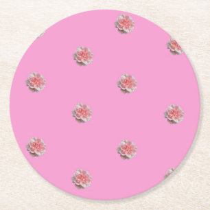 Posavasos Redondo De Papel Rosas rosas rosas en rosa