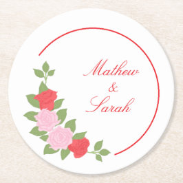 Posavasos Redondo De Papel Roses