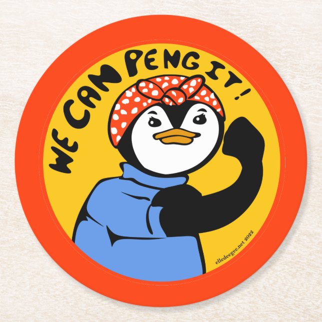 Posavasos Redondo De Papel Rosie, la montaña rusa de papel del pinguiter (Anverso)